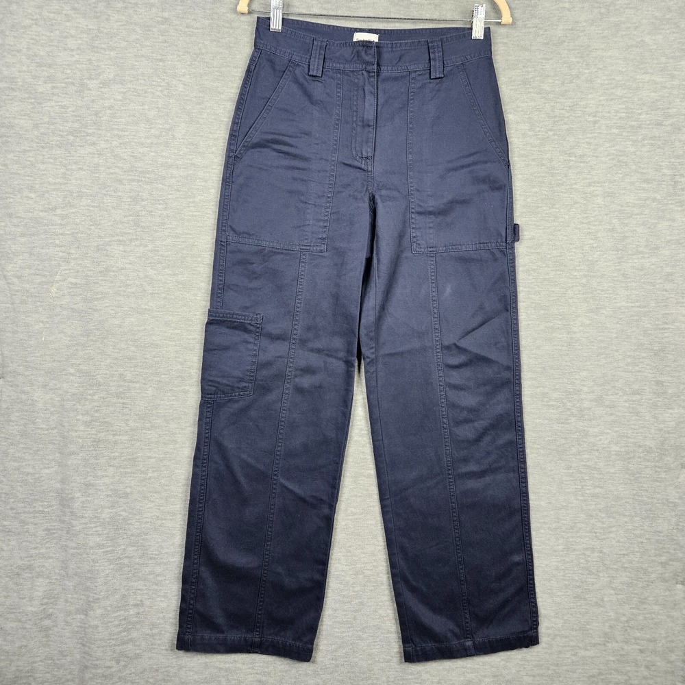 Sunday Best Women's Navy blue Straight Leg 100% Organic Cotton Casual Pants Sz 4